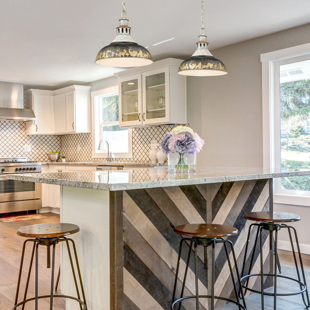 Kinsley Large Pendant in Aged Galvanized Steel