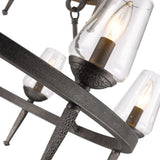 Marcellis 2 Tier - 9 Light Chandelier in Dark Natural Iron with Clear Glass