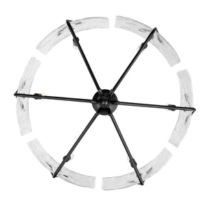 Calla Natural Black 6 Light Chandelier