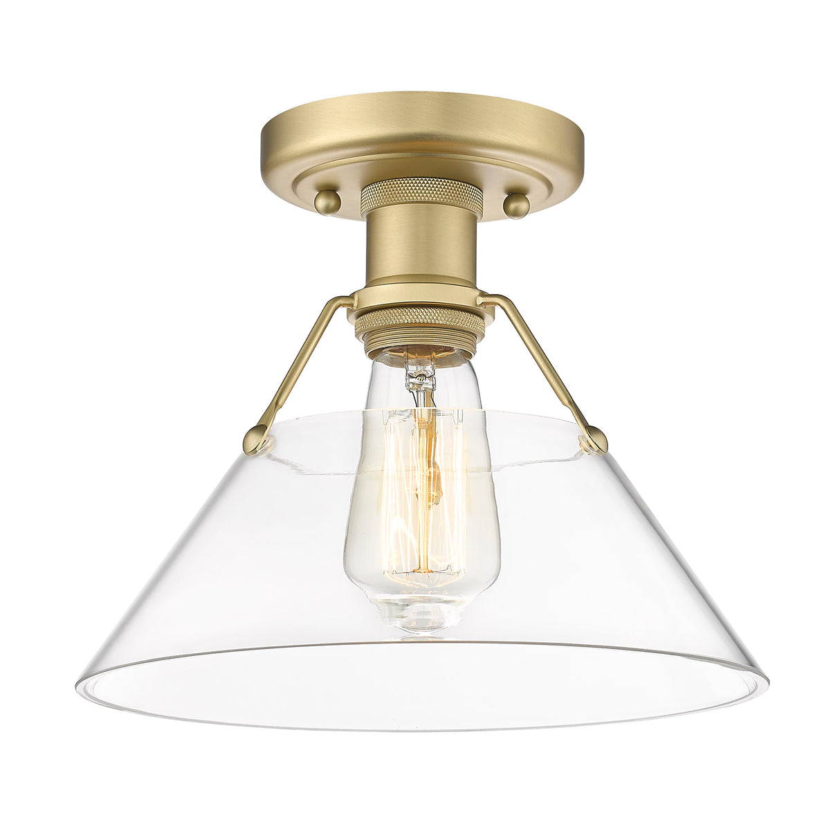 Orwell BCB Flushmount in Brushed Champagne Bronze with Clear Glass Shade