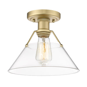 Orwell BCB Flushmount in Brushed Champagne Bronze with Clear Glass Shade