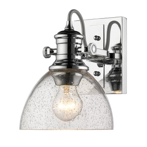 Hines 1-Light Semi-Flush in Chrome with Seeded Glass