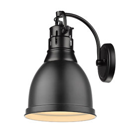 Duncan 1 Light Wall Sconce in Matte Black with a Matte Matte Black Shade