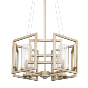 Marco 4 Light Pendant (Convertible) in White Gold with Clear Glass