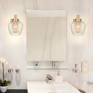 Adeline MBG 1 Light Wall Sconce in Modern Brushed Gold with Clear Glass Shade