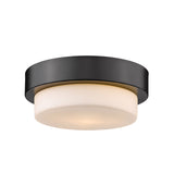Multi-Family 9" Flush Mount in Matte Black with Opal Glass