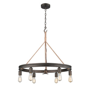 Chatham 6 Light Chandelier in Gunmetal Bronze