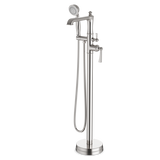 Artos Classic Floor Mount Tub Filler Trim Kit with Hand Held Shower Brushed Nickel – FS511TKBN