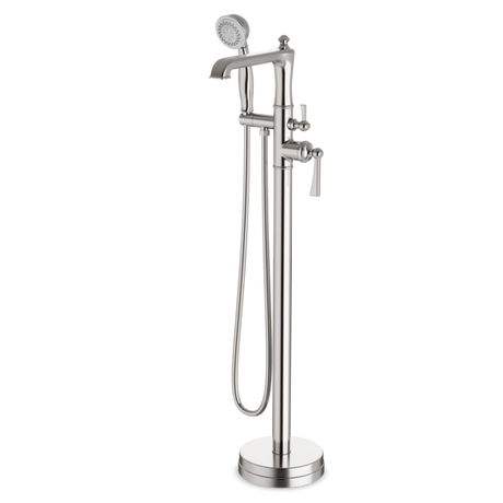 Artos Classic Floor Mount Tub Filler Trim Kit with Hand Held Shower Brushed Nickel – FS511TKBN