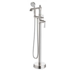 Artos Classic Floor Mount Tub Filler Trim Kit with Hand Held Shower Brushed Nickel