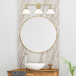Orwell BCB 3 Light Bath Vanity in Brushed Champagne Bronze with Opal Glass Shades