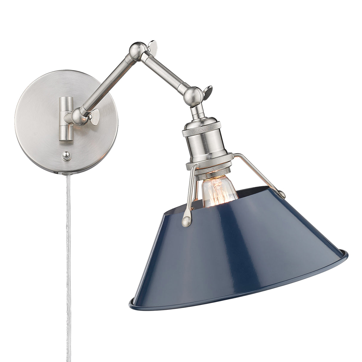 Orwell PW Articulating 1 Light Wall Sconce with Matte Navy Shade