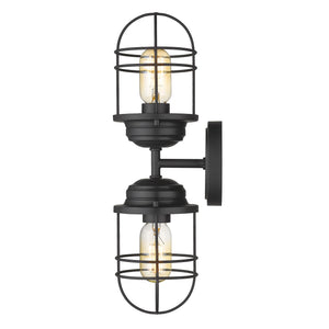 Seaport 2-Light Wall Sconce in Matte Black