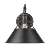 Orwell BLK 1 Light Wall Sconce in Matte Black with a Matte Black Shade