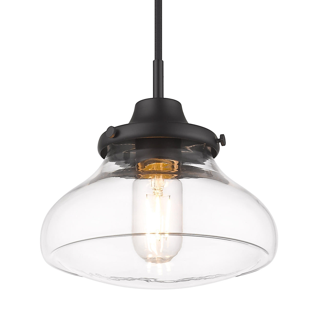 Nash Small Pendant in Matte Black with Clear Glass