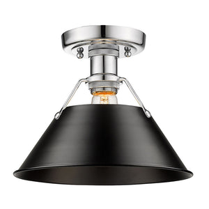 Orwell CH Flush Mount in Chrome with Matte Black Shade