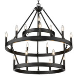 Alastair 3 Tier 3+9+6 Light Chandelier in Matte Black