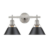 Orwell PW 2 Light Bath Vanity in Pewter with Matte Black Shade