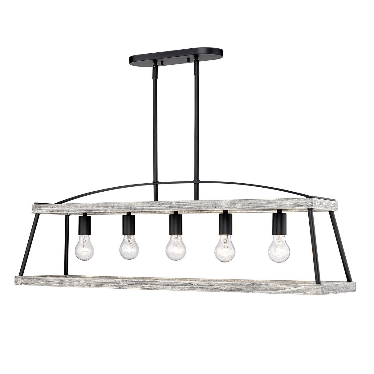 Teagan Linear Pendant in Natural Black with Gray Harbor Accents