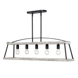 Teagan Linear Pendant in Natural Black with Gray Harbor Accents