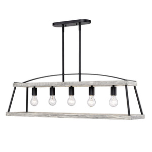 Teagan Linear Pendant in Natural Black with Gray Harbor Accents