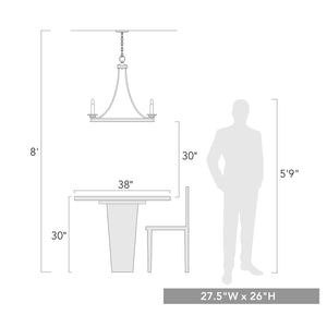 Saldano 5-light Chandelier in a Rubbed Bronze finish