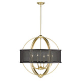 Colson 6 Light Chandelier in Olympic Gold & Matte Black Shade