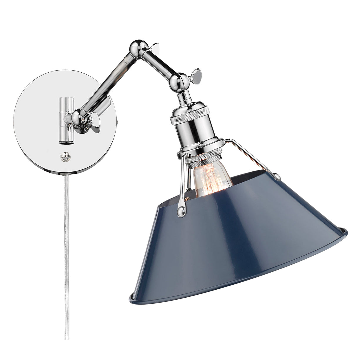 Orwell CH Articulating 1 Light Wall Sconce with Matte Navy Shade