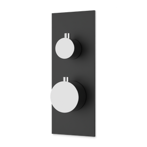 Artos Otella Thermostat with 3-Way Diverter & Off Position Linear Trim Kit Chrome / Matte Black