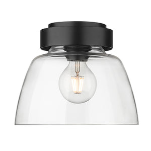Remy Flush Mount - 10" in Matte Black with Clear Glass Shade