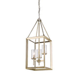 Smyth 3 Light Pendant in White Gold with Clear Glass