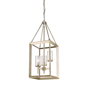 Smyth 3 Light Pendant in White Gold with Clear Glass