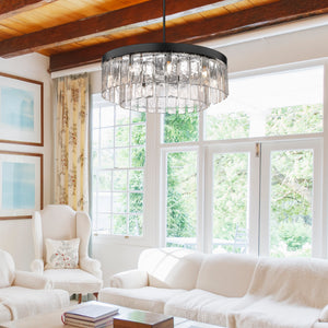 Ciara BLK Matte Black 9 Light Chandelier