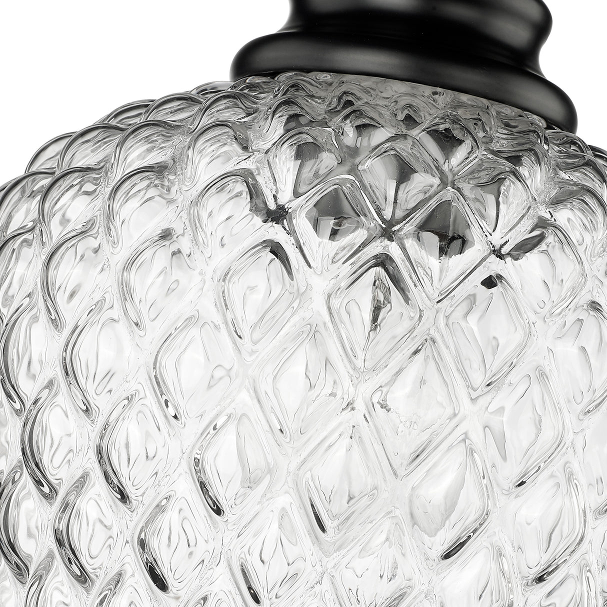 Adeline Semi-Flush in Matte Black with Clear Glass Shade