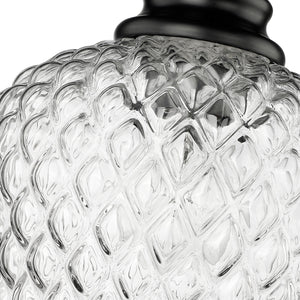 Adeline Semi-Flush in Matte Black with Clear Glass Shade
