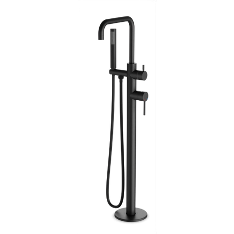 Artos Opera Floor Mount Tub Filler Trim Kit with Low Spout & Hand Shower Matte Black – FS513TKBK