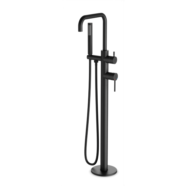 Artos Opera Floor Mount Tub Filler Trim Kit with Low Spout & Hand Shower Matte Black – FS513TKBK
