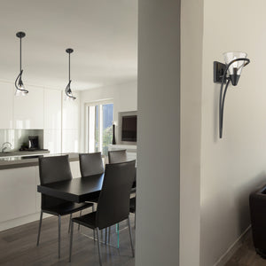 Olympia 1 Light Wall Sconce in Matte Black with Clear Glass Shade
