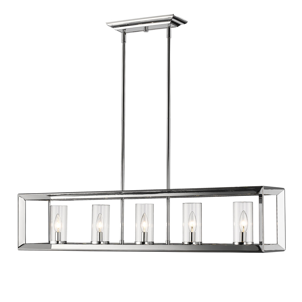 Smyth 5 Light Linear Pendant in Chrome with Clear Glass