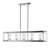 Smyth 5 Light Linear Pendant in Chrome with Clear Glass