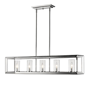 Smyth 5 Light Linear Pendant in Chrome with Clear Glass