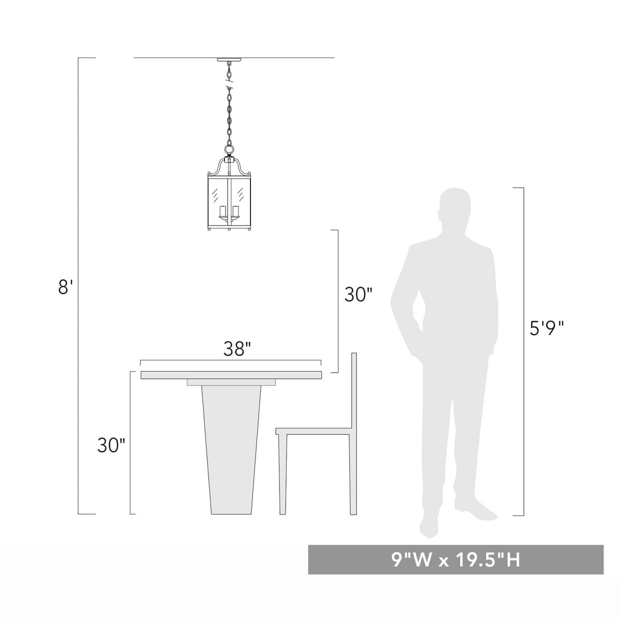 Payton 3-Light Pendant in Chrome with Clear Glass