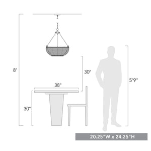 Hathaway 4-Light Pendant in Matte Black