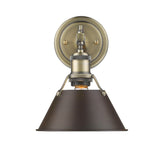Orwell AB 1 Light Bath Vanity in Aged Brass with Rubbed Bronze Shade
