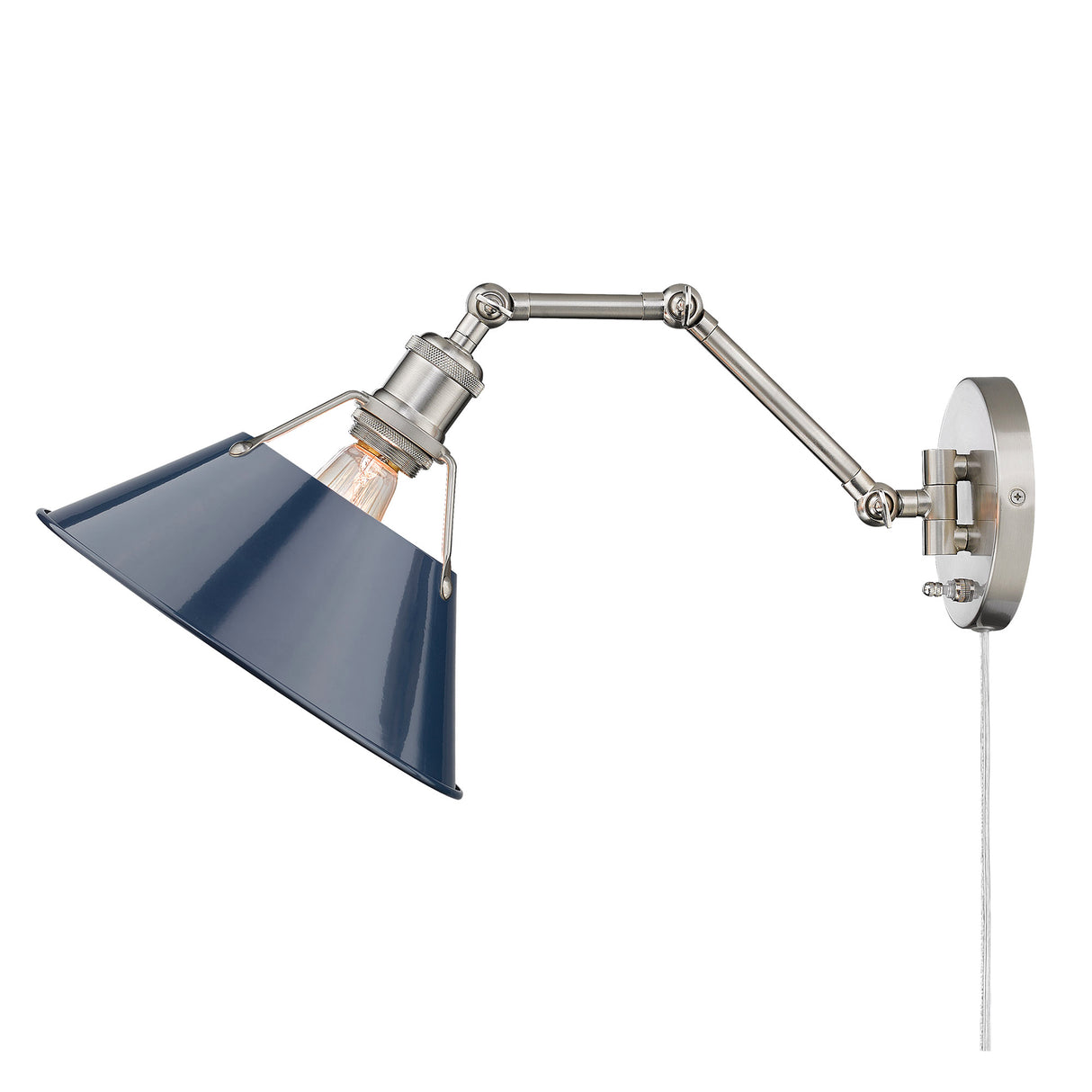 Orwell PW Articulating 1 Light Wall Sconce with Matte Navy Shade