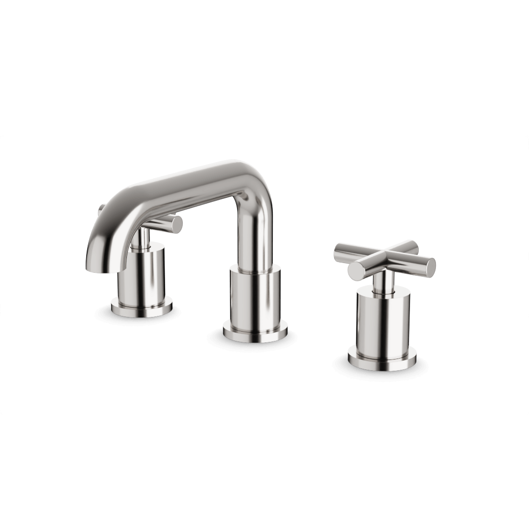 Artos Opera 8" Widespread Bathroom Faucet With Low Spout & Cross Handles Brushed Nickel – FS314BN