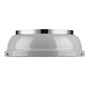 Duncan 14" Flush Mount in Chrome with a Gray Shade