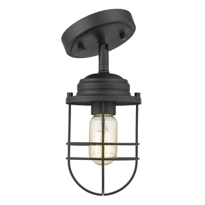 Seaport Semi-Flush in Matte Black