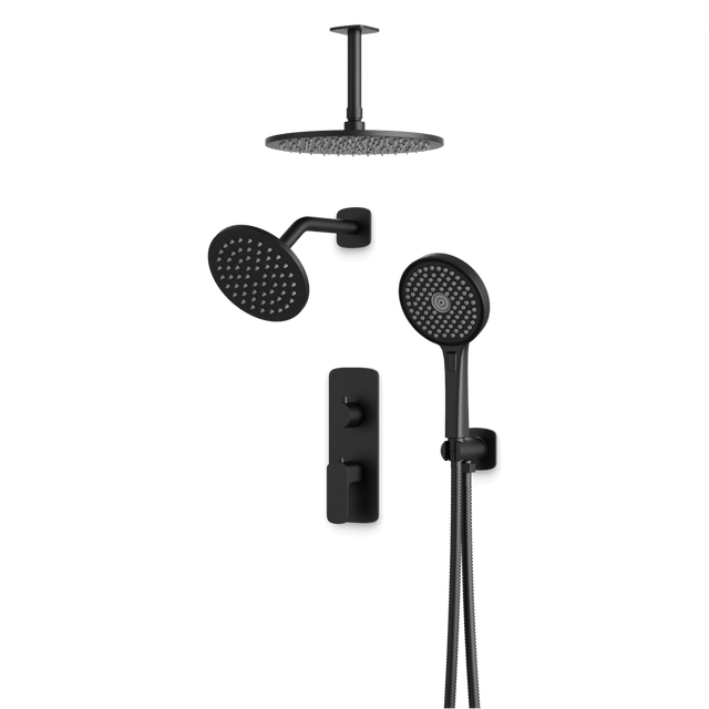 Artos Harmony Thermostatic Shower Trim Kit with Wall & Ceiling Mount Shower Head, Hand Shower Polished Nickel – PS108TRPN