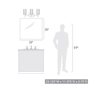 Winslett BCB 3-Light Bath Vanity in Brushed Champagne Bronze with Clear Glass Shade